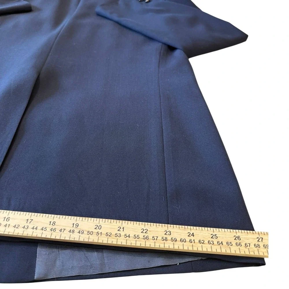 Burberrys Vintage Navy Blue Pure Wool 100% Blazer Gold Crested Buttons Men's IVY